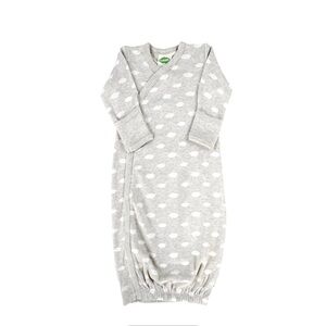 Parade Organics Organic Gown - Signature Print gray clouds 0/3m